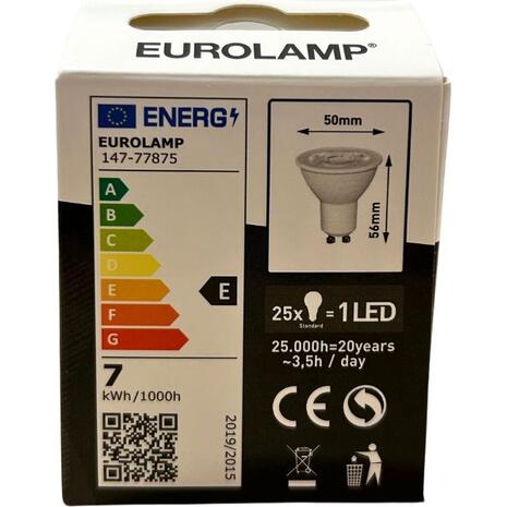 Λάμπα LED Eurolamp GU-10 LED Dimmable 6.5W Ουδέτερο Λευκό